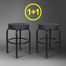 MOA 원형보조의자(대)(1+1제품) 스툴, 블랙