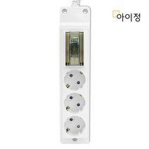 현대일렉트릭 고용량 멀티탭 과부하차단 멀티콘센트 에어컨용 4000W, 3구 1.5M (배선)