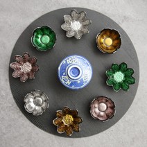 이로도리 사마사마 일본 유리 꽃종지 (4color), 사마사마 유리 꽃종지 [별꽃 / 옐로]