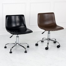 UC63 심플한디자인 높이조절 360도회전 사무용의자, 브라운+바퀴형