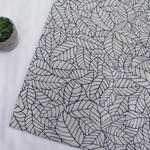 베드앤데코 린넨프린트 패턴 14종 패브릭원단, 리브라인블루