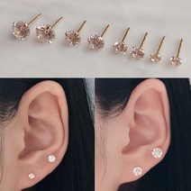 유비드 14k 정품 골드 큐빅 지르코니아 금 귀걸이 낱개