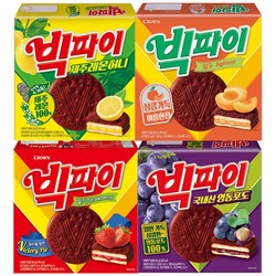 크라운 빅파이 4종 세트 살구+제주레몬허니+영동포도+딸기 (총 4개)