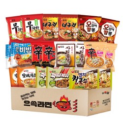 봉지라면 세트 안성탕면2 팔도비빔면2 신라면툼바2 신라면2 얼큰너구리2 짜파게티2 오징어짬뽕2 사리곰탕면2 멸치칼국수2 무파마탕면2, 1박스