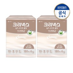 크리넥스 실크소프트 블랑 미용티슈 180매X6입X2팩