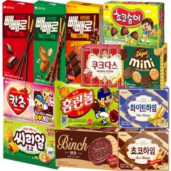 안녕골목마켓 곽과자 인기 세트 빼빼로 홈런볼 빈츠 다이제미니 쿠크다스 쵸코하임 화이트하임 씨리얼 칸쵸 초코송이 인기과자 세트 1호, 빼빼로+홈런볼+빈츠+다이제미니+쿠크다스+쵸코하임+화이트하임+씨리얼+칸쵸+초코송이, 2세트