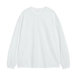 [남여공용] [1+1] 특양면100% 라운드 무지 도톰 긴팔티셔츠 레이어드 쭉티