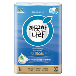 깨끗한나라 순수 프리미엄 더 퍼스트 천연펄프 3겹 고급롤화장지, 당신의 화장실을 품격있게!