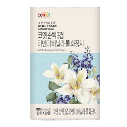 코멧 순백 3겹 라벤더 바닐라 롤화장지: 품질과 가성비의 완벽한 조화!