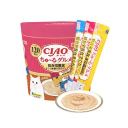 이나바 챠오츄르 대용량 120P 고양이간식, 120개, SC-215 종합영양식 참치 해산물 버라이어티 · 120개 · 120P