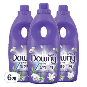 다우니 초고농축 7일 지속 탈취파워 섬유유연제 화이트티와 릴리 본품, 1.05L, 6개