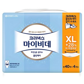 마이비데 클린케어 엑스라지 비데티슈 캡형, 40매, 4개