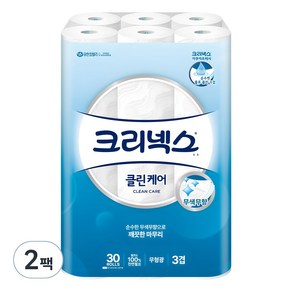 크리넥스 클린케어 천연펄프 3겹 고급롤화장지