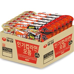 농심 신라면 65g 6개 + 새우탕 67g 6개 + 튀김우동 62g 6개 + 짜파게티범벅 70g 6개 세트, 1세트