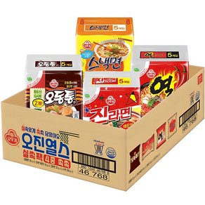 오뚜기 오동통면 120g 5개 + 진라면 매운맛 120g 5개 + 열라면 120g 5개 + 스낵면 180g 5개