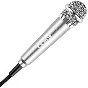 코시 유선 스마트폰 노래방 마이크, MK3060, 실버