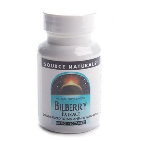 Souce Natuals 빌베리 추출물 타블렛 50mg 타블렛, 1개, 60정