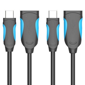 벤션 무산소 OTG 케이블 C타입 25cm, 블랙 + 블루, 2개