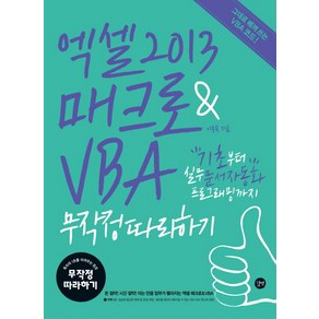 엑셀 2013 매크로 & VBA 무작정따라하기:기초부터 실무 문서자동화 프로그래밍까지