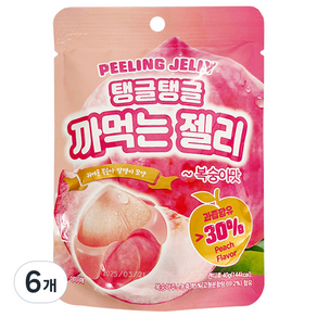 광동홍청 탱글탱글 까먹는 젤리 복숭아맛, 40g, 6개