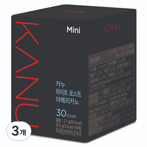 카누 라이트 로스트 아메리카노 원두커피믹스, 0.9g, 30개입, 3개