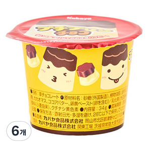 카바야 푸치 푸딩 초코, 34g, 6개