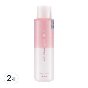 어퓨 미네랄 립앤아이 리무버 대용량 스윗로즈, 250ml, 2개