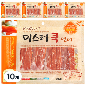 미스터쿡 강아지 스테이크 건조간식, 연어, 300g, 10개