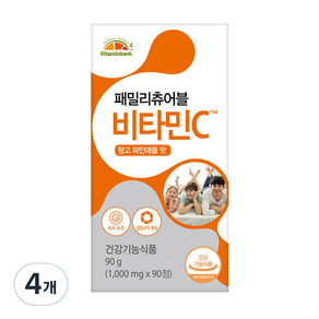 비타민뱅크 패밀리 츄어블 비타민C 망고파인애플맛, 4개, 90g