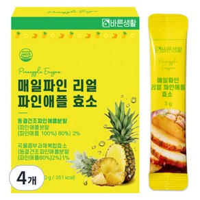 바른생활 매일파인 리얼 파인애플 효소, 90g, 4개