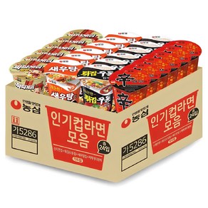 농심 신라면 65g 6개 + 새우탕 67g 6개 + 튀김우동 62g 6개 + 짜파게티범벅 70g 6개 세트, 1세트