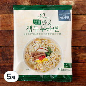 한둘푸드 쫄깃 생두부 라면 멸치맛 2인분, 342g, 5개