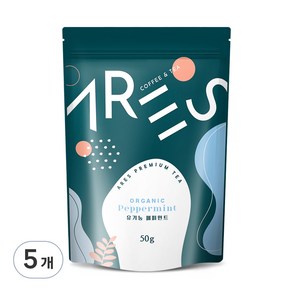 아레스 유기농 페퍼민트 허브차, 50g, 1개입, 5개