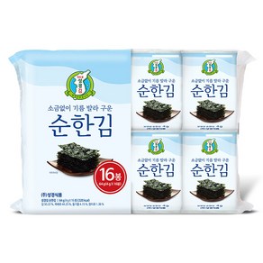 지도표 성경김 소금없이 기름 발라 구운 순한김, 64g