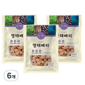 후코홀릭 강아지 간식, 혼합맛(명태/블루베리), 100g, 6개