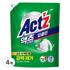 액츠 퍼펙트 딥클린 액상세제 리필, 2.2L, 4개