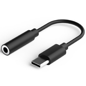 프라임큐 삼성 갤럭시 스마트폰 USB C-3.5mm 이어폰 젠더, 5mm, 블랙, 1개