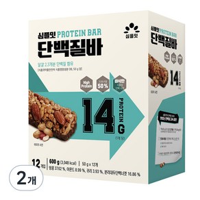 심플잇 단백질바 12p, 600g, 2개