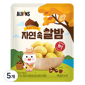 엘빈즈 자연속 알밤, 맛밤, 50g, 5개