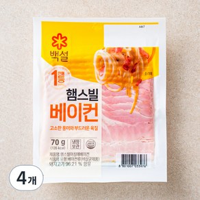 백설 햄스빌 베이컨, 70g, 4개