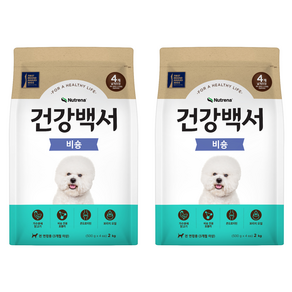 건강백서 강아지 기능성 사료, 비숑, 2kg, 2개