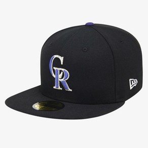 뉴에라 59FIFTY 어센틱 콜로라도 로키스 MLB 모자, 블랙