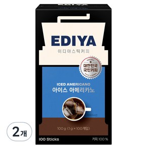 이디야 아이스아메리카노 리미티드, 1g, 100개입, 2개