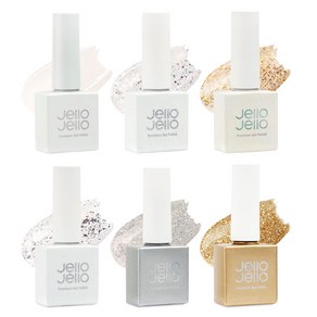 젤로젤로 글리터 젤네일 시리즈 쥬얼리터 6종 세트, 펄리화이트, 다이아, 24K, 92.5 silve, 홀로실버, 홀로골드, 1개, 10ml