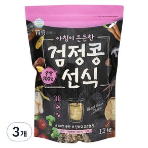 태광선식 아침이 든든한 검정콩선식, 1.2kg, 3개