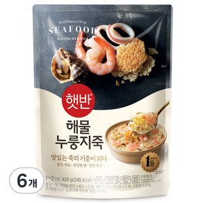 햇반 해물누룽지죽, 6개, 420g