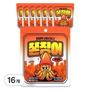 쫀슐랭 쫀징어 핫불닭, 50g, 16개