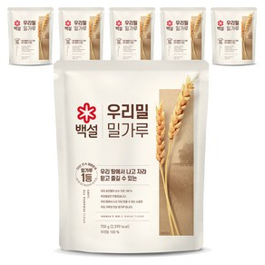 백설 우리밀 밀가루, 750g, 6개