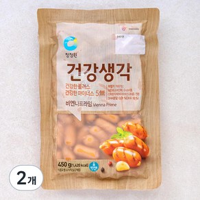 청정원 건강생각 비엔나 프라임, 450g, 2개