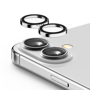 케이엠디자인 강화유리 메탈링 카메라 렌즈 보호필름 실버 1세트